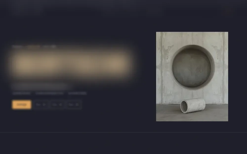 Entwurf einer dunklen Seite für einen Handwerksbetrieb mit Betonfoto